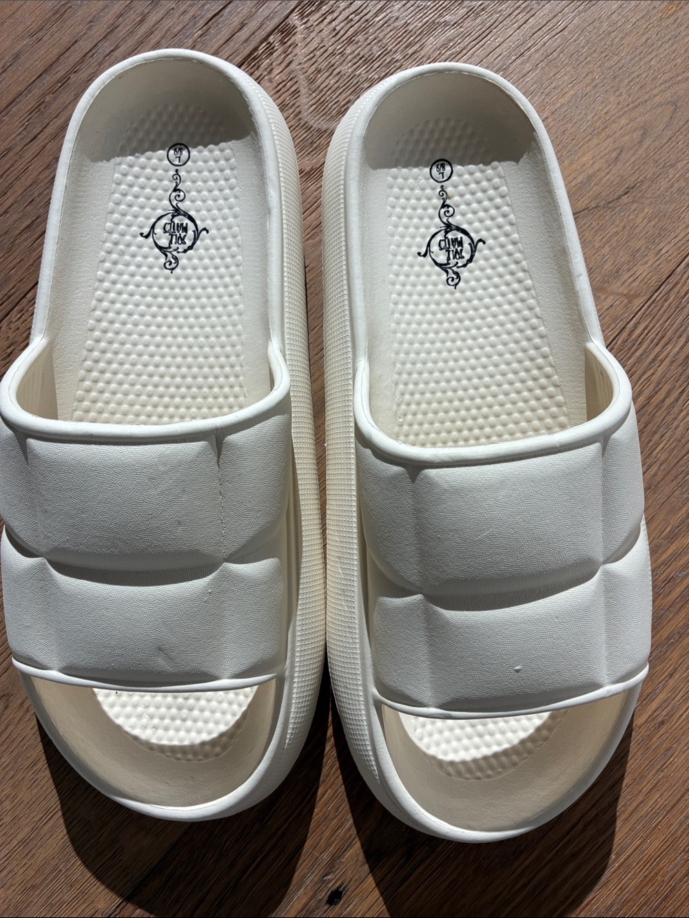 NEW NWOT Sole Mates cushy cloud foam cushion Slides Flip-flops shower shoes,
